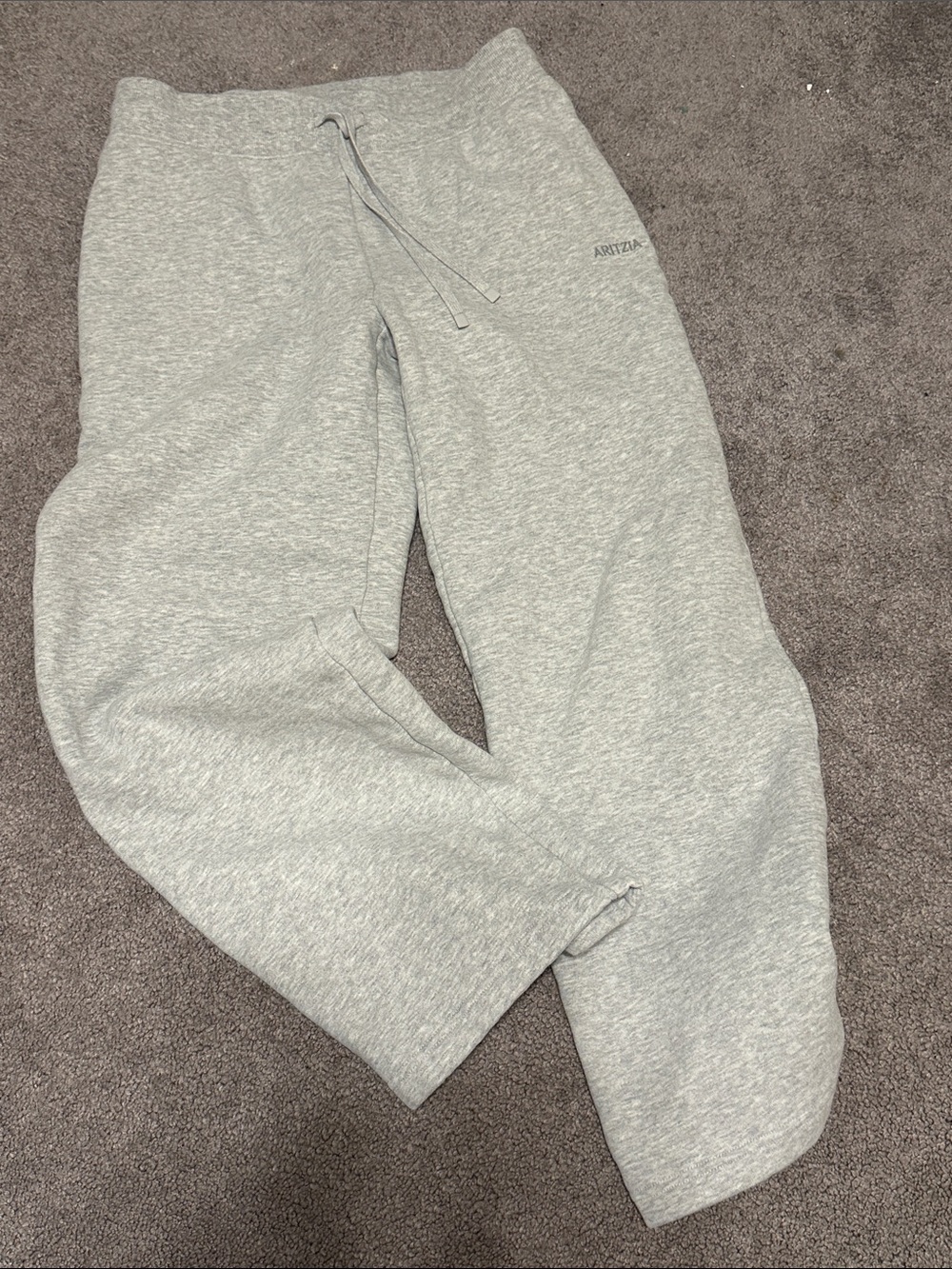 Aritzia Heather Light Grey Cozy Drawstring Sweatpants